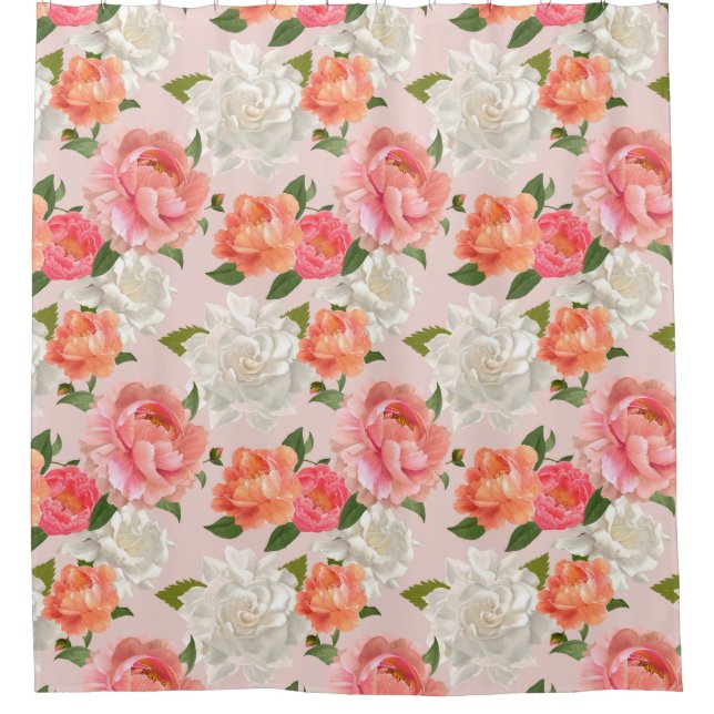 Rideau de douche à motif floral (Devant)