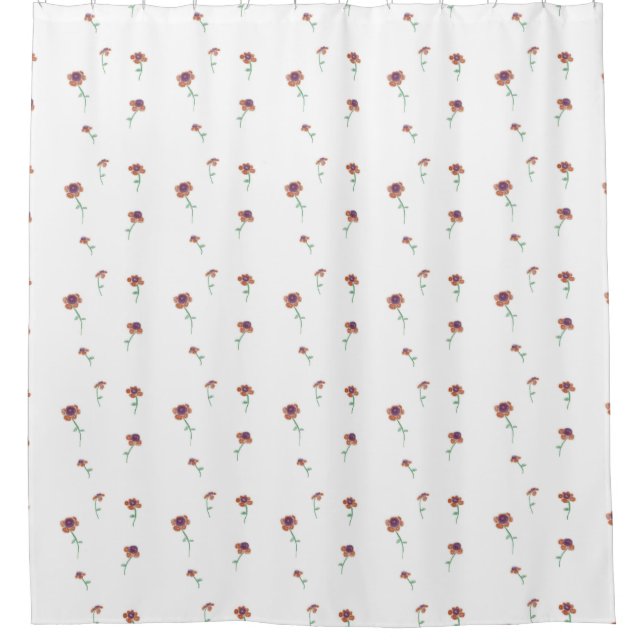 Rideau de douche à motif floral (Devant)