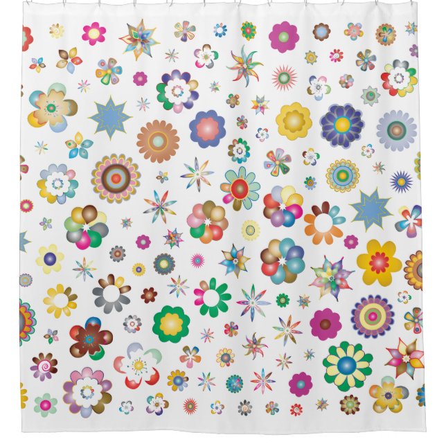Rideau de douche à motif floral (Devant)