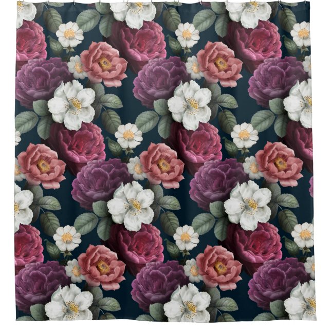 Rideau de douche à motif floral (Devant)