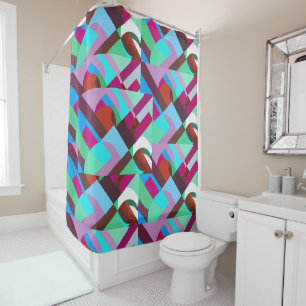 Rideau de douche à motif géométrique AfroUrban