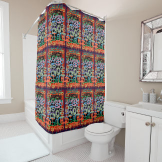 Rideau de douche à motif graphique géométrique ten