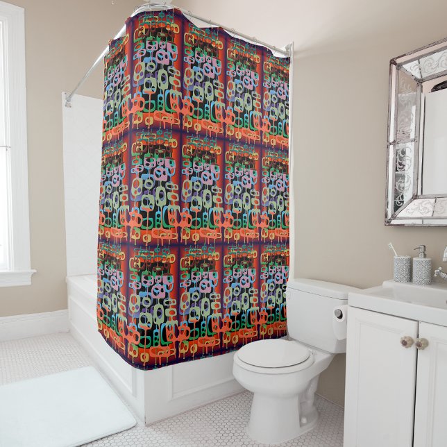 Rideau de douche à motif graphique géométrique ten (Créateur téléchargé)