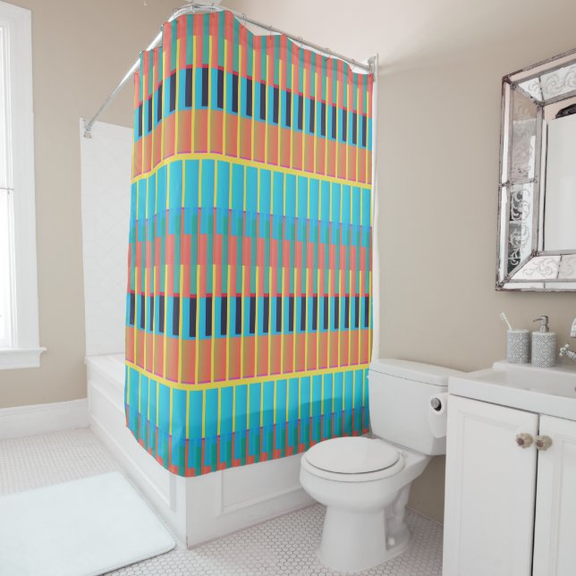 Rideau de douche à motif lumineux (En situation)