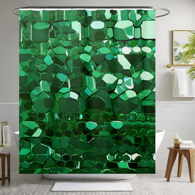 Rideau de douche à motif vert brillant (Créateur téléchargé)