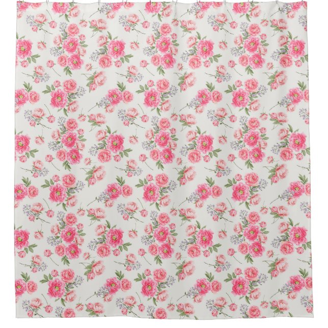 Rideau de douche à motifs floraux (Devant)