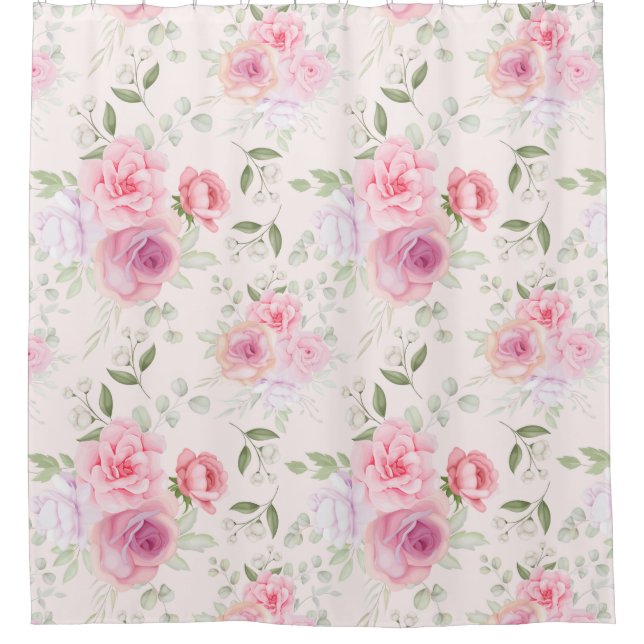 Rideau de douche à motifs floraux (Devant)