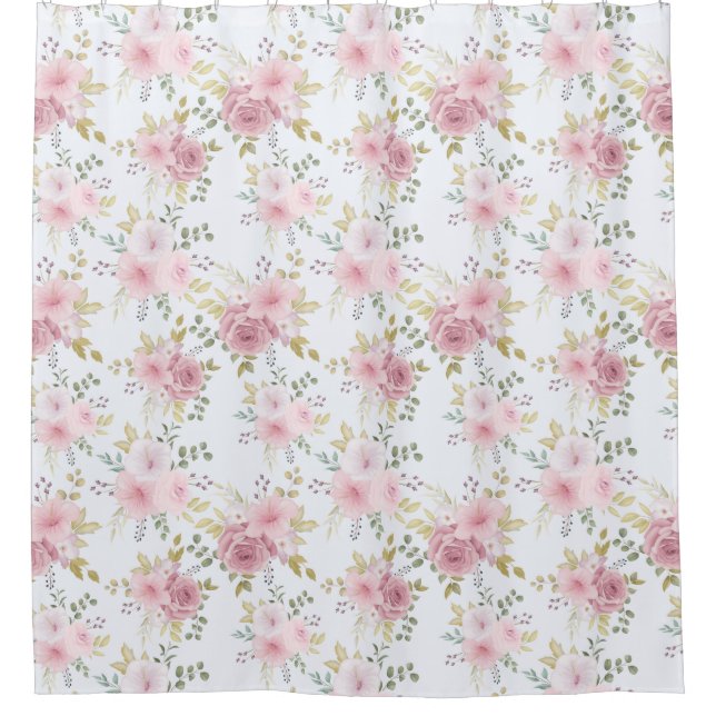 Rideau de douche à motifs floraux (Devant)