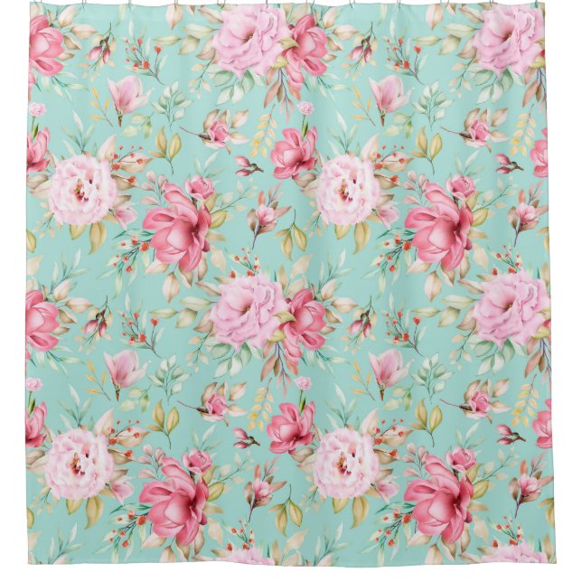Rideau de douche à motifs floraux (Devant)