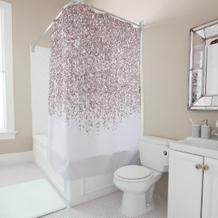Rideau de douche à paillettes rose scintillant Pre
