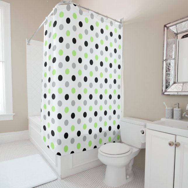 Rideau de douche à pois Agender (En situation)