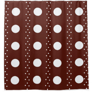 Rideau de douche à pois marron et blanc – Mo rusti