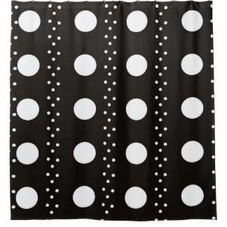 Rideau de douche à pois noir et blanc – Ci moderne