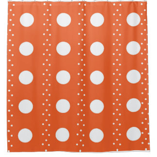 Rideau de douche à pois orange et blanc – Mode amu