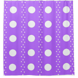 Rideau de douche à pois violet et blanc – Mode amu