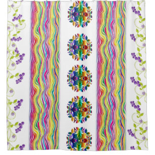 Rideau de douche à rayures