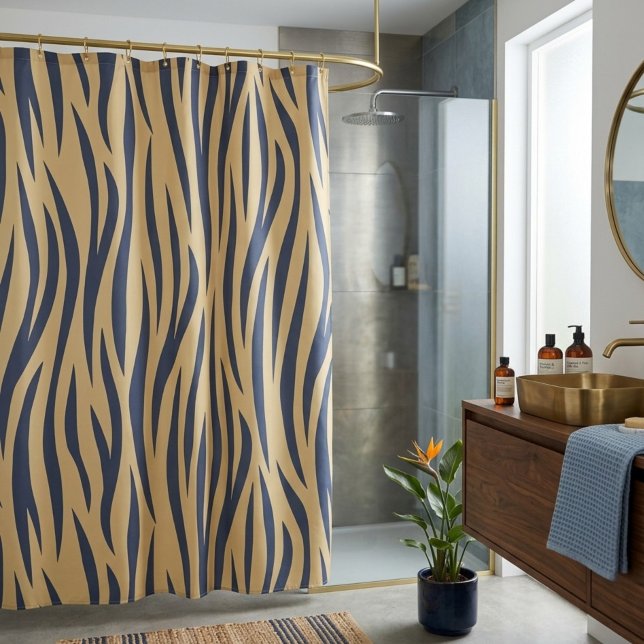 Rideau de douche à rayures zèbres marron et noir (Créateur téléchargé)