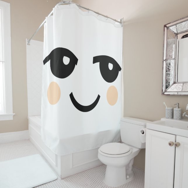 RIDEAU DE DOUCHE À VISAGE CUT (En situation)