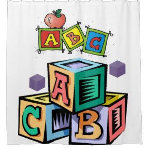 rideau de douche abc pour enfants blanc