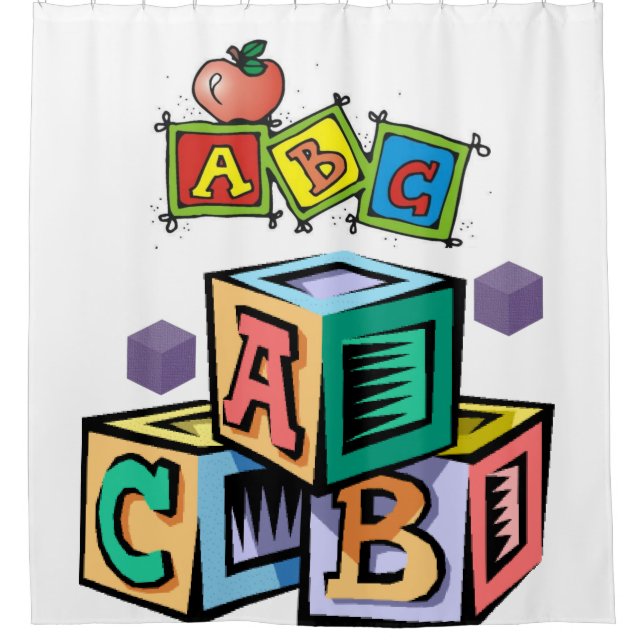 rideau de douche abc pour enfants blanc (Devant)