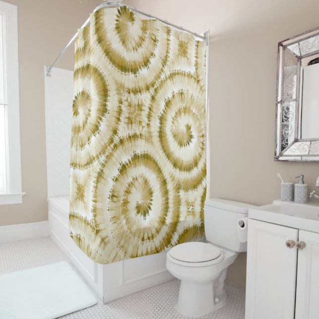 Rideau de douche Abstrait Brown Swirl (En situation)
