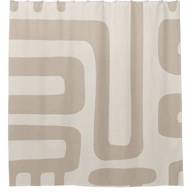 Rideau de douche abstrait ivoire et beige  (Devant)