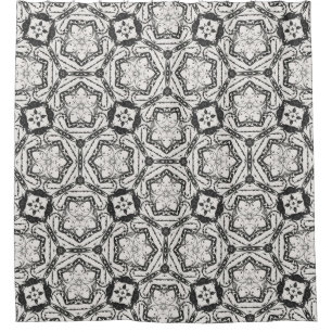 Rideau de douche Abstrait noir et blanc