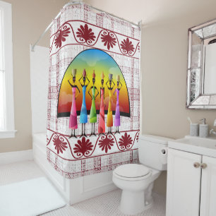 Rideau de douche africain