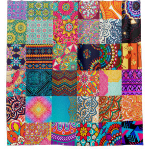 Rideau de douche africain Patchwork de cire Ankara