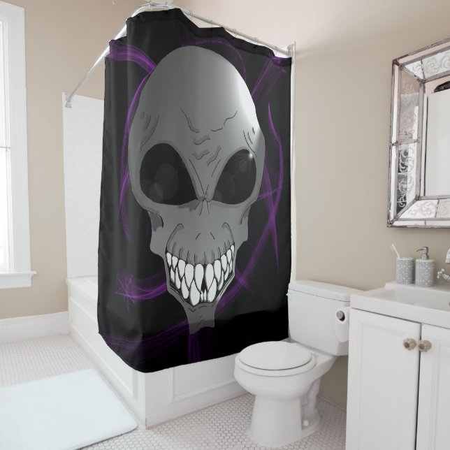 Rideau de douche alien gris (En situation)