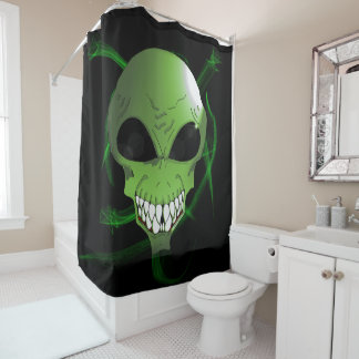 Rideau de douche alien vert