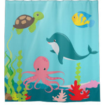 Rideau de douche aquatique Ocean Life