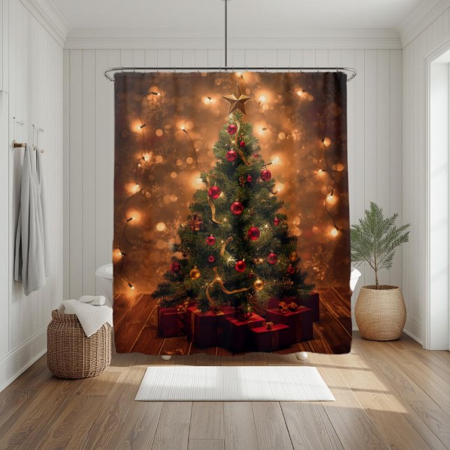 Rideau de douche Arbre de Noël Rustique (Créateur téléchargé)