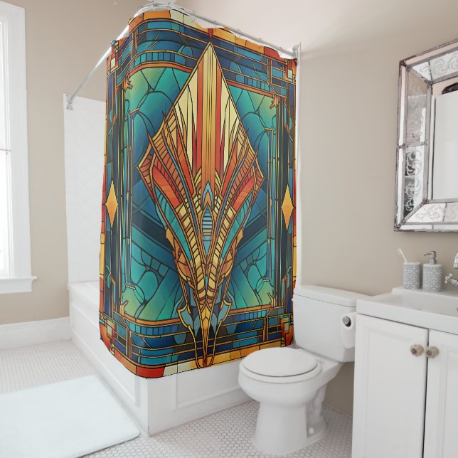 Rideau de douche Art Déco (En situation)