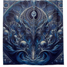 Rideau de douche Art Nouveau Alien