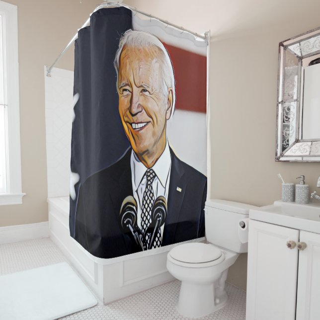 Rideau de douche artistique Joe Biden (En situation)