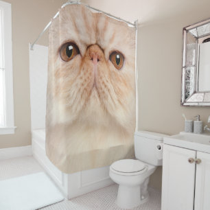 Rideau de douche au visage de chat persan
