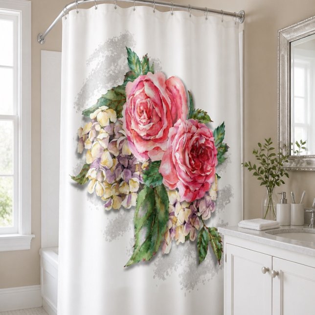 Rideau de douche aux belles roses rouges (Créateur téléchargé)
