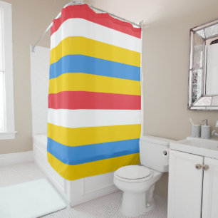 Rideau de douche aux couleurs rayées du drapeau d'