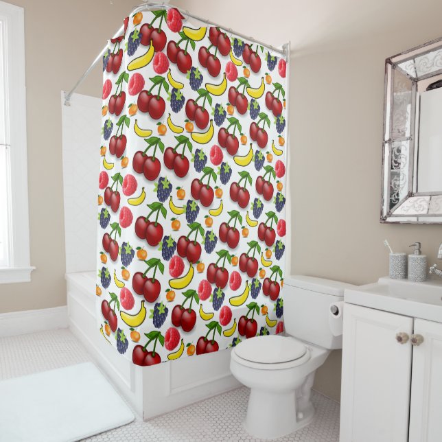 Rideau de douche aux fruits (En situation)