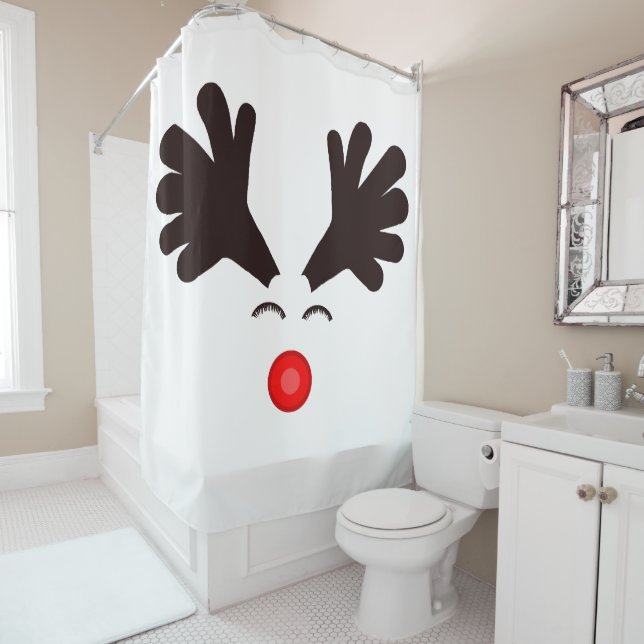Rideau de douche aux rennes (En situation)