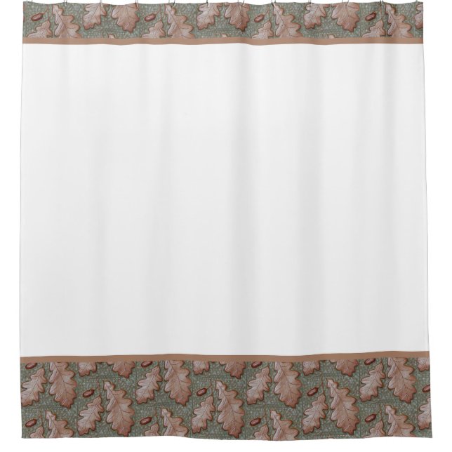 Rideau de douche avec bordure en feuilles de chêne (Devant)