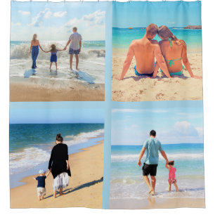 Rideau de douche avec collage de photos personnali
