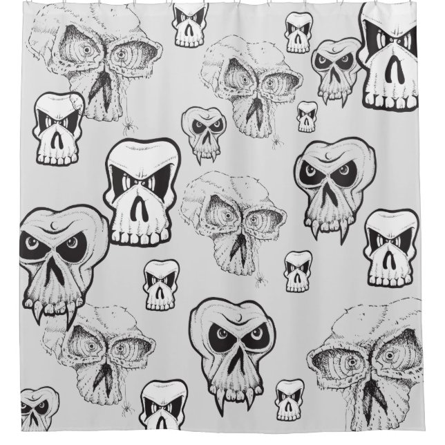 Rideau de douche avec crânes (Devant)