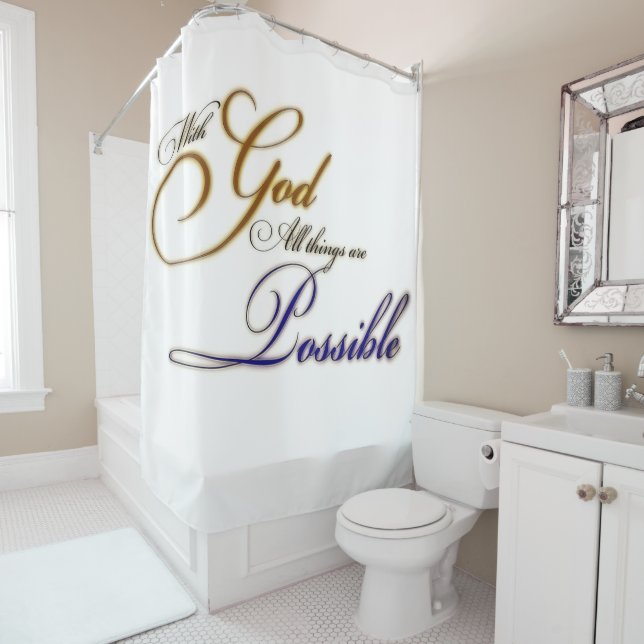 Rideau de douche avec Dieu (En situation)