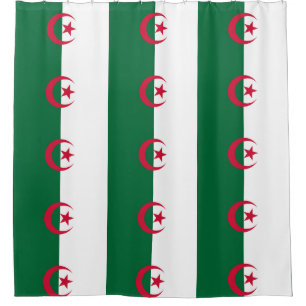 Rideau de douche avec drapeau d'Algérie