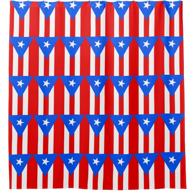 Rideau de douche avec Drapeau de Porto Rico, États (Devant)