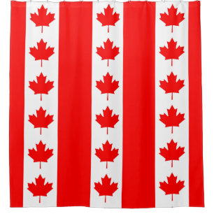 Rideau de douche avec drapeau du Canada