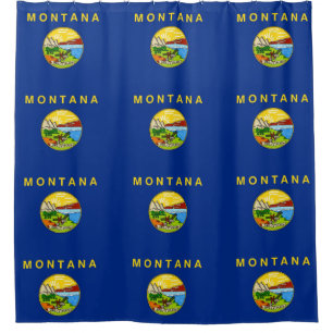 Rideau de douche avec Drapeau du Montana, États-Un