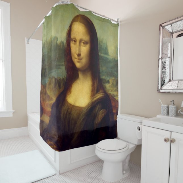 Rideau de douche avec Mona Lisa Imprimer (En situation)